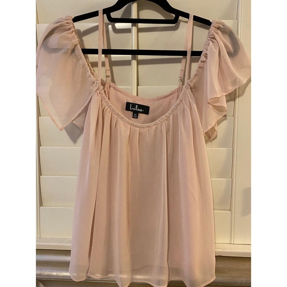Lulus blush pink off the shoulder top